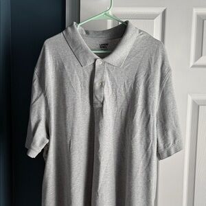 Lands' End Men's Heather Gray Polo Shirt